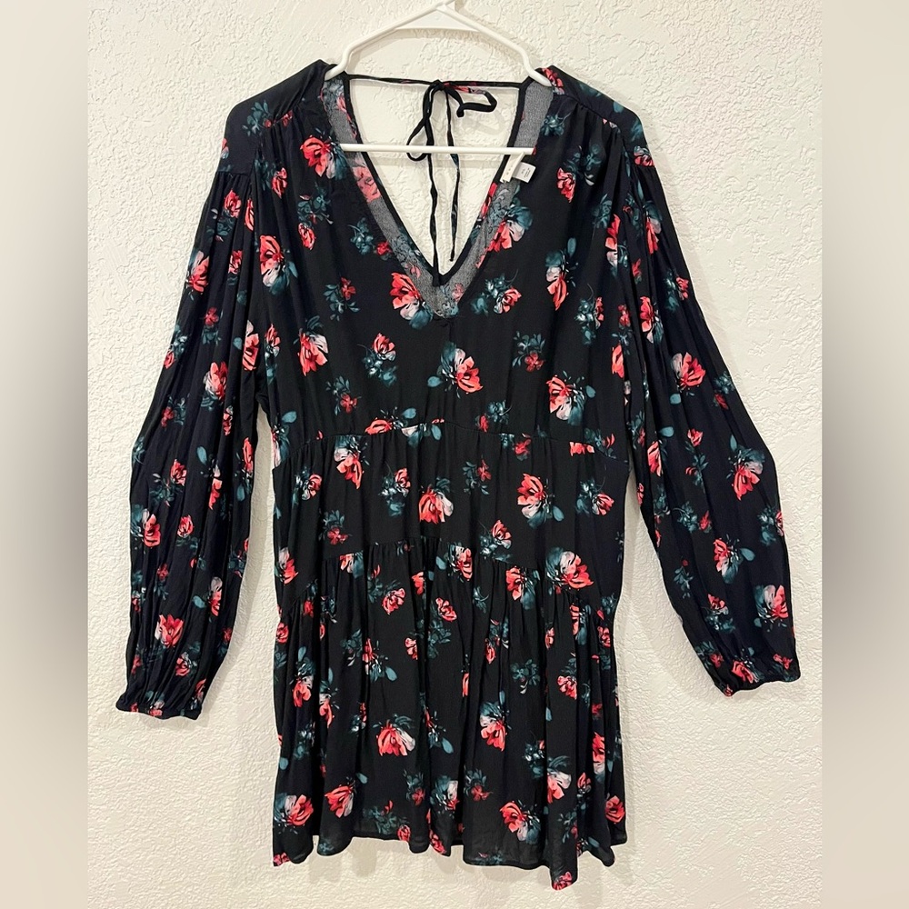 A New Day Black Floral Mini Dress
